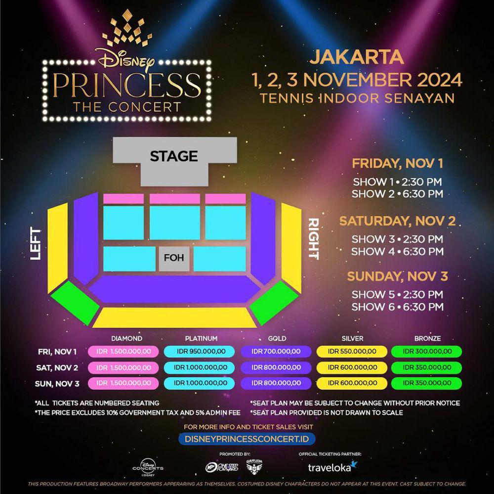 harga tiket Disney Princess Concert 2024 di Jakarta (instagram.com/onestepforward.id)