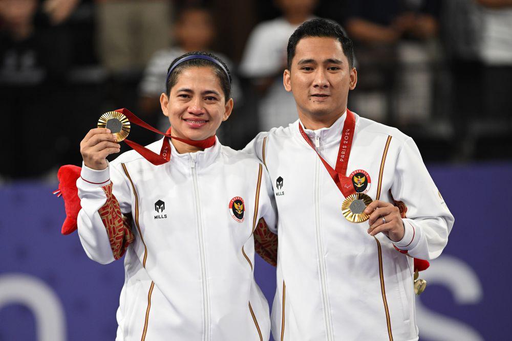 Hikmat Ramdani/Leani Ratri Oktila meraih emas dari ganda campuran para badminton SL3-SU5 di Paralimpiade 2024 Paris (dok.NPC Indonesia)