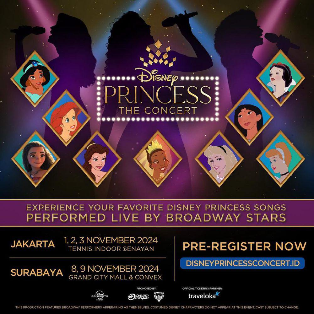 poster Disney Princess Concert 2024 di Jakarta dan Surabaya (instagram.com/onestepforward.id)