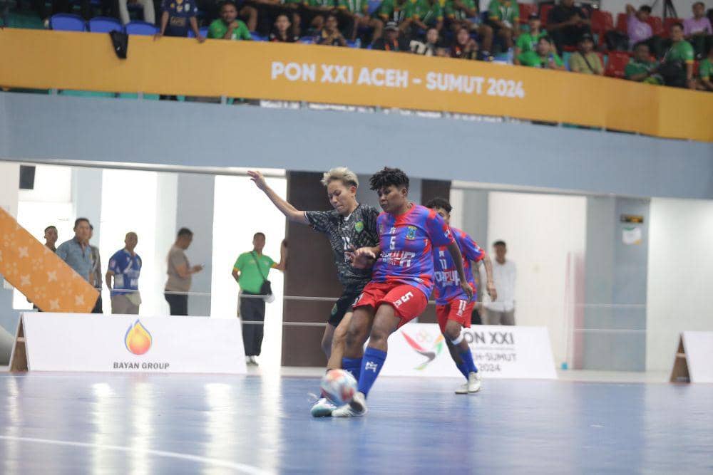 Duel Papua Barat kontra Kaltim pada lanjutan futsal PON 2024, Selasa (3/9/2024) (dok.media futsal PON)