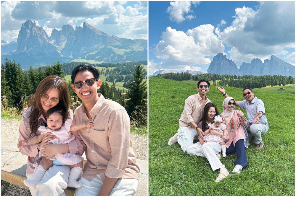 8 Potret Keluarga Sabrina Anggraini ke Dolomites Italia, Banyak Sapi!