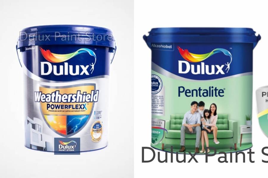 produk Dulux Weathershield Powerflex dan Dulux Pentalite Ultra Matt Smooth (tokopedia.com/Dulux Paint Store)