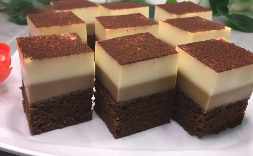 ilustrasi puding cake tiramisu (YouTube.com/Ummi Fatma cooking)
