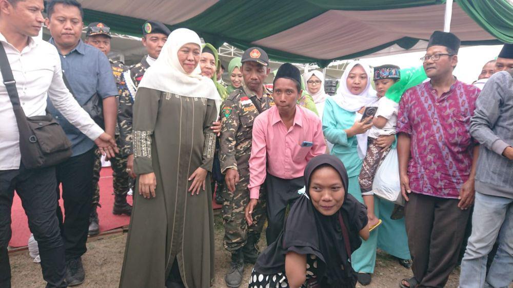 Khofifah Indar Parawansa saat hadir di Blitar. IDN Times/ Bramanta Pamungkas