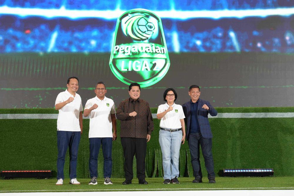 Peresmian PT Pegadaian menjadi sponsor utama kompetisi sepakbola Liga 2 Musim 2024/2025 di gedung Pegadaian Tower Jakarta Pusat, Selasa (3/9). (dok. Pegadaian)