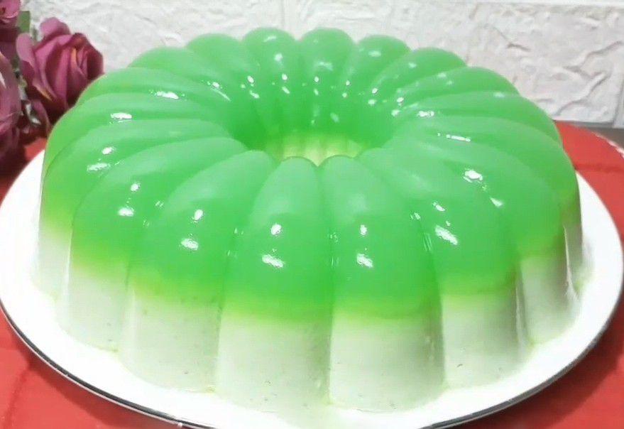 ilustrasi puding busa pandan (YouTube.com/Dapur Wildani)