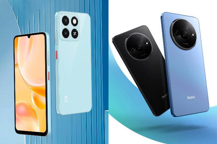 ZTE Blade A55 dan Redmi A3 (ztedevices.com |mi.co.id)