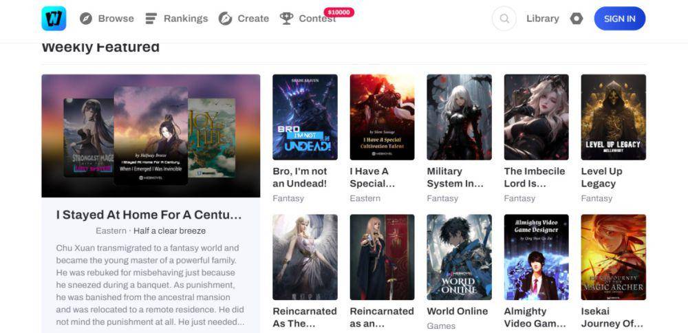 Tangkapan layar WebNovel. Dok. Pribadi