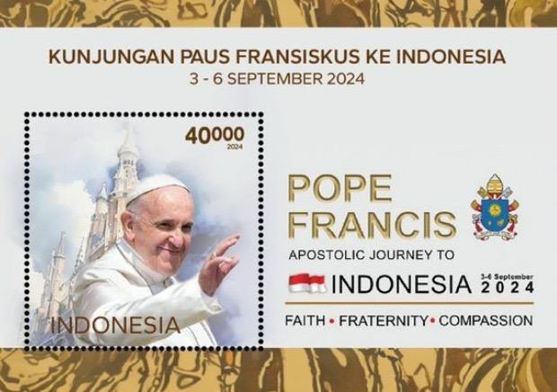 Prangko edisi khusus kunjungan Paus Fransiskus (dok. Pos Indonesia)