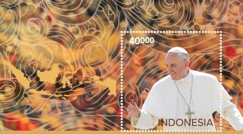 Prangko edisi khusus kunjungan Paus Fransiskus (dok. Pos Indonesia)