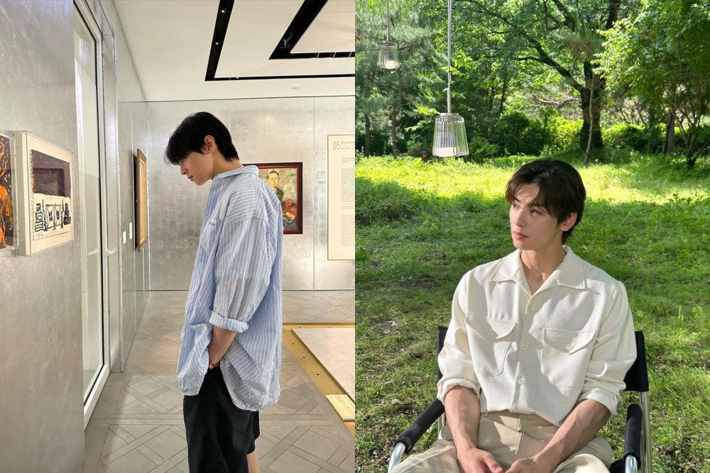 mix and match outfit kemeja ala Cha Eun Woo (instagram.com/@eunwo.o_c)