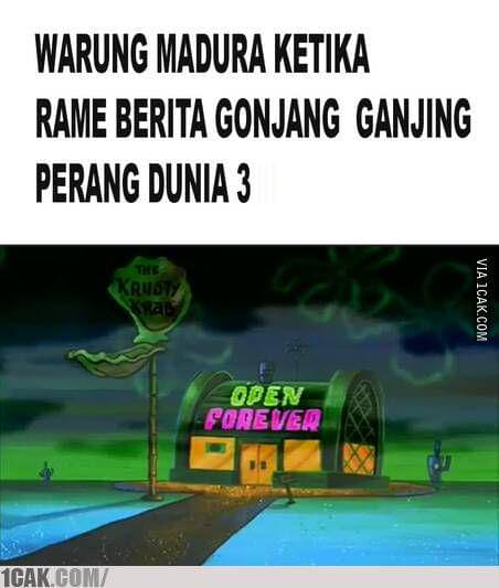 meme SpongeBob tentang warung (1cak.com/misterquran)