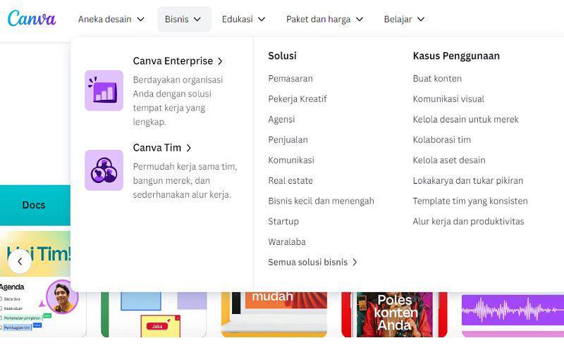 tampilan tools digital marketing di platform Canva (dok. canva.com)