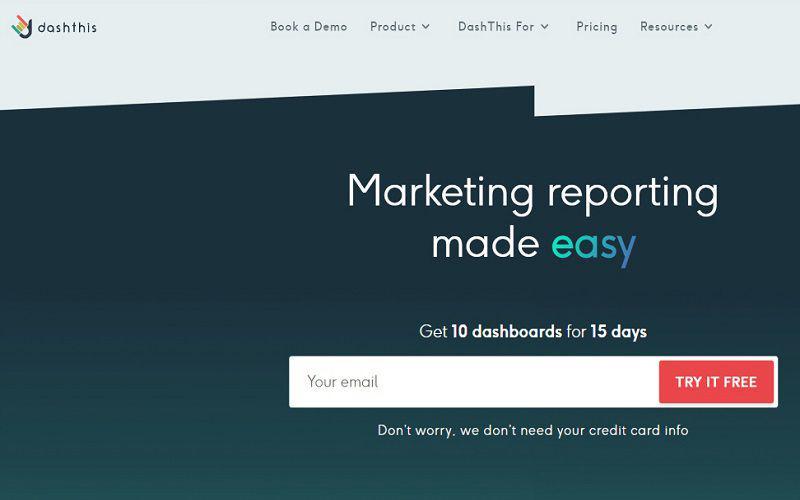 tampilan tools digital marketing di platform Dashthis (dok. dashthis.com)