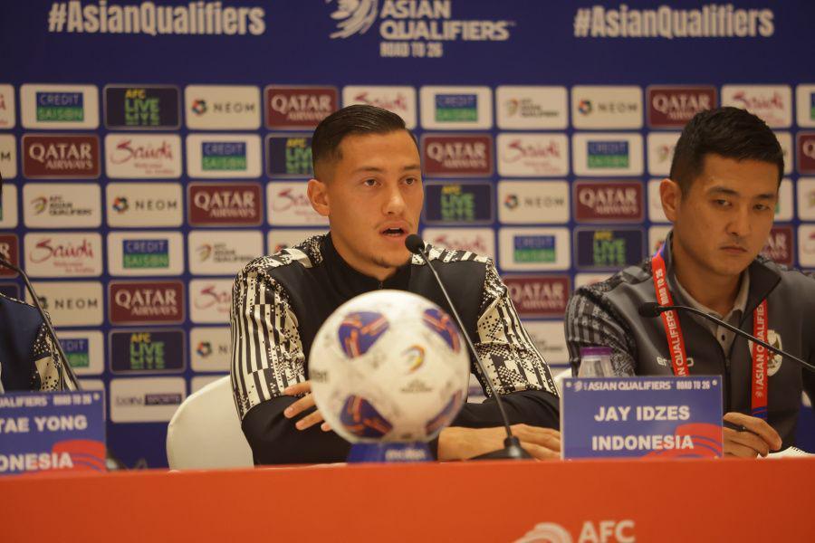 Bek Timnas Indonesia, Jay Idzes saat menghadiri jumpa pers jelang lawan Arab Saudi, Rabu (4/9/2024). (Dok. PSSI).