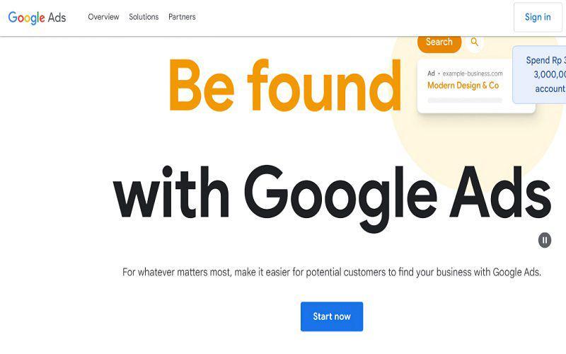 tampilan tools digital marketing di platform Google Ads (dok. ads.google.com)