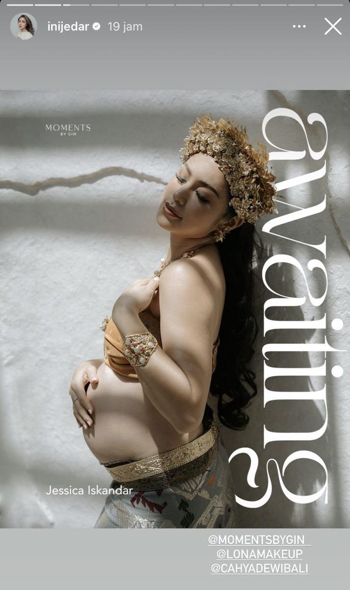 maternity shoot Jessica Iskandar pakai baju adat Bali (Instagram.com/inijedar)