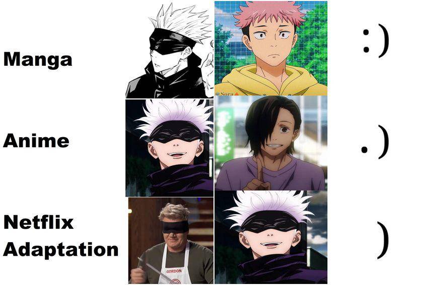 kolase potret meme terlucu Gojo (reddit.com/user/josh65928 | reddit.com/r/Animemes)