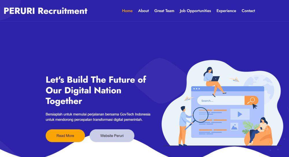 Laman resmi rekrutmen Perum Peruri (peruri.co.id/karir)