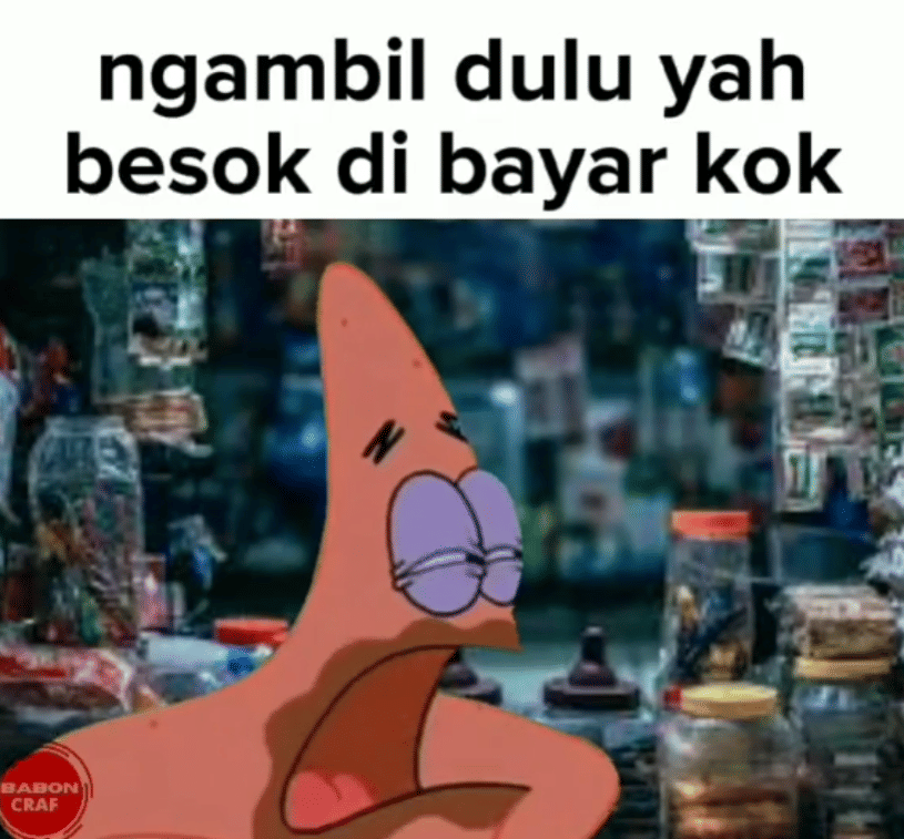 meme SpongeBob tentang warung (tiktok.com/drakmomon)