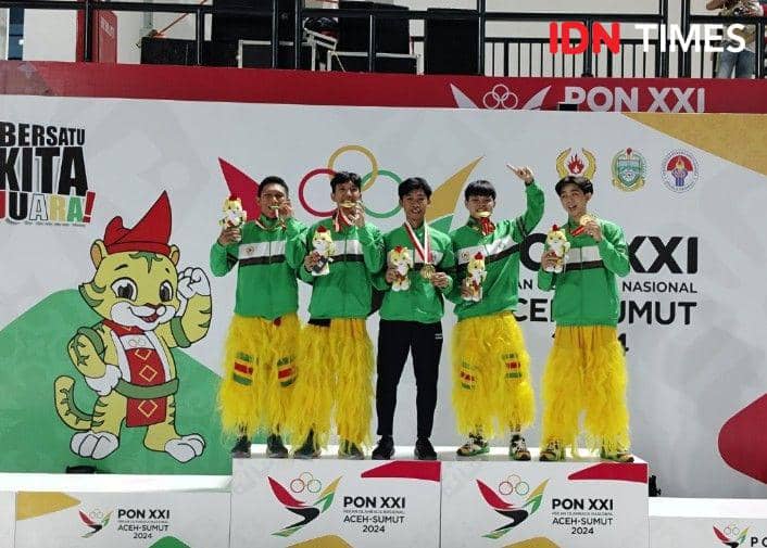Sumut jadi jawara di Barongsai nomor Pekingsai Taolu Bebas (IDN Times/Eko Agus Herianto)