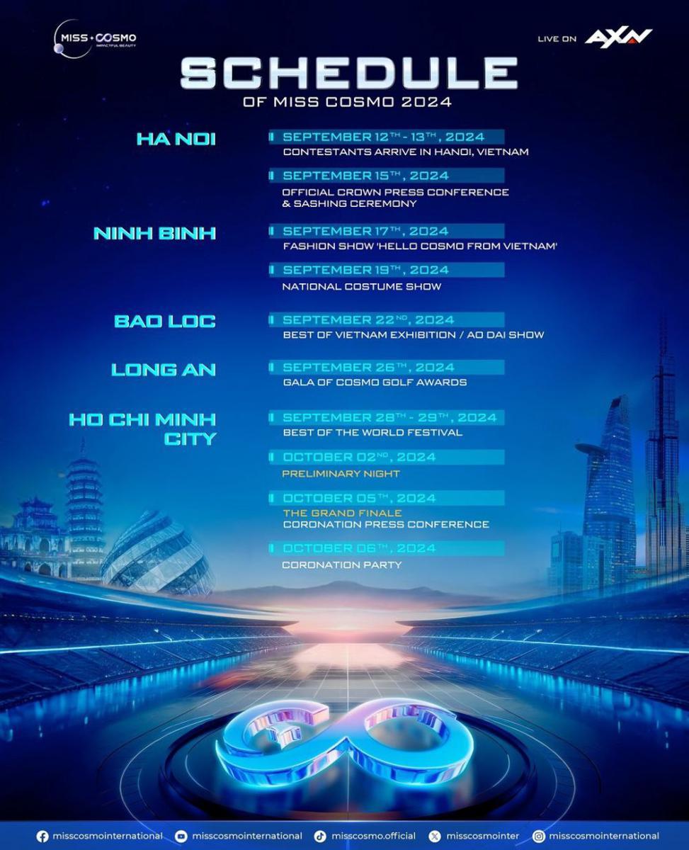 Jadwal Ajang Kecantikan Miss Cosmo 2024 (Instagram.com/misscosmointernational)
