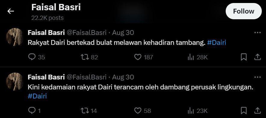Cuitan terakhir Faisal Basri (X.com/FaisalBasri)