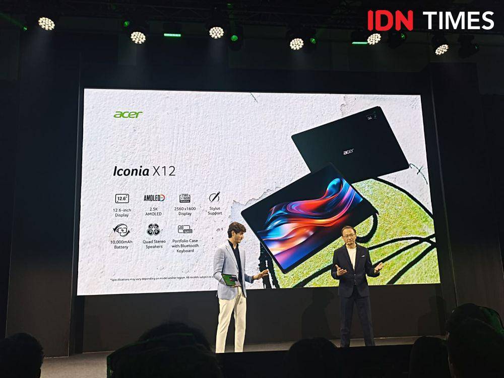 Acer memperkenalkan Iconia X12 (X12-11), tablet layar AMOLED dalam gelaran Global Press Conference yang berlangsung di Berlin, Jerman. 4 September 2024. (IDN Times/M. Tarmizi Murdianto)