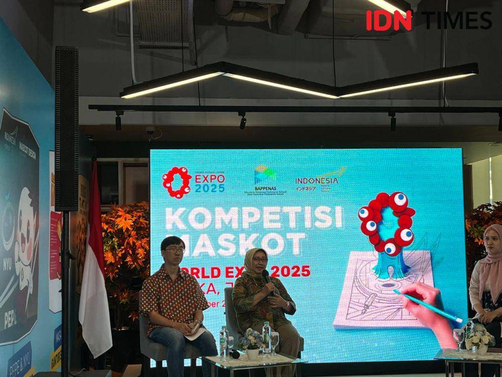 Deputi Bidang Kemaritiman dan Sumber Daya Alam di Kementerian PPN/ Bappenas, Vivi Yulaswati  umumkan pemenang kompetisi desain maskot Indonesia untuk World Expo 2025 Osaka. (IDN Times/Triyan).