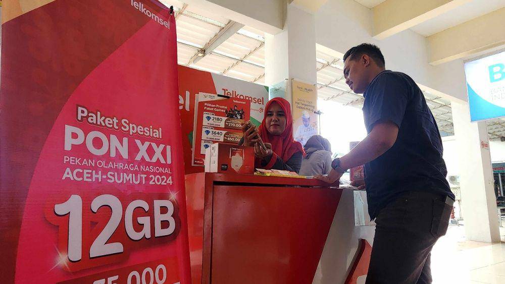 Telkomsel memastikan kelancaran komunikasi dan memberikan pengalaman digital terbaik selama PON XXI Aceh-Sumut 2024. (Dok. Telkomsel).