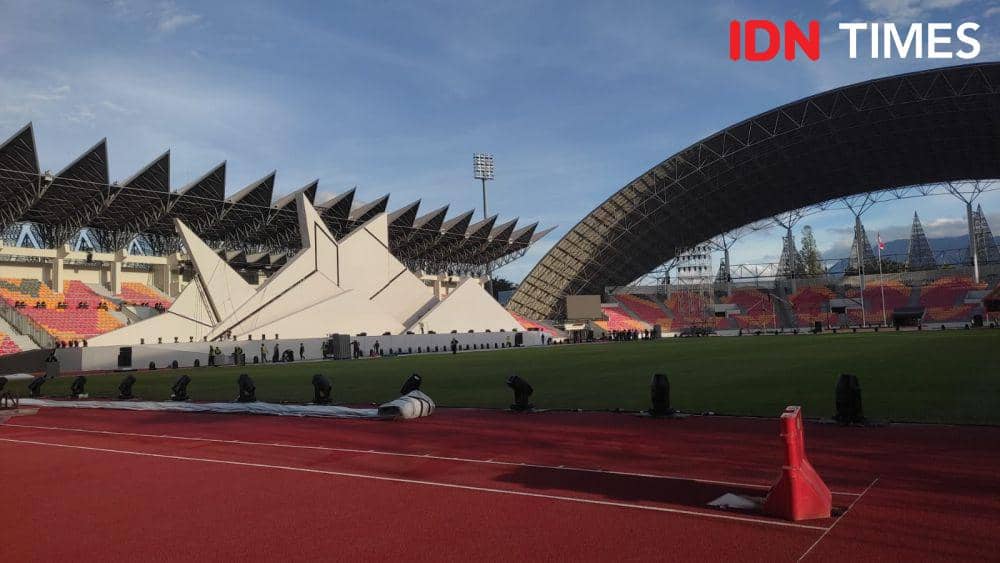 Lokasi pembukaan PON Ke-21 Aceh-Sumut 2024 di Stadion Harapan Bangsa, Kota Banda Aceh. (IDN Times/Muhammad Saifullah)