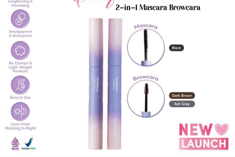 Rahasia Beauty x Naura Ayu - Confidence 2-in-1 Mascara and Browcara (shopee.com/Rahasia Beauty Official Store)