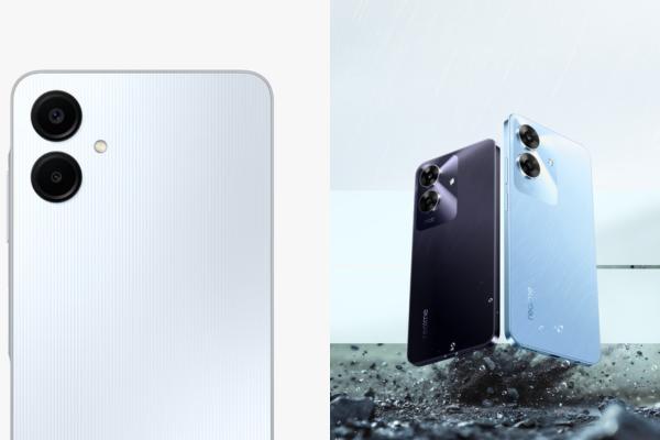 Bodi Samsung Galaxy A06 (kiri) (samsung.com) | realme Note 60 (kanan) (realme.com)