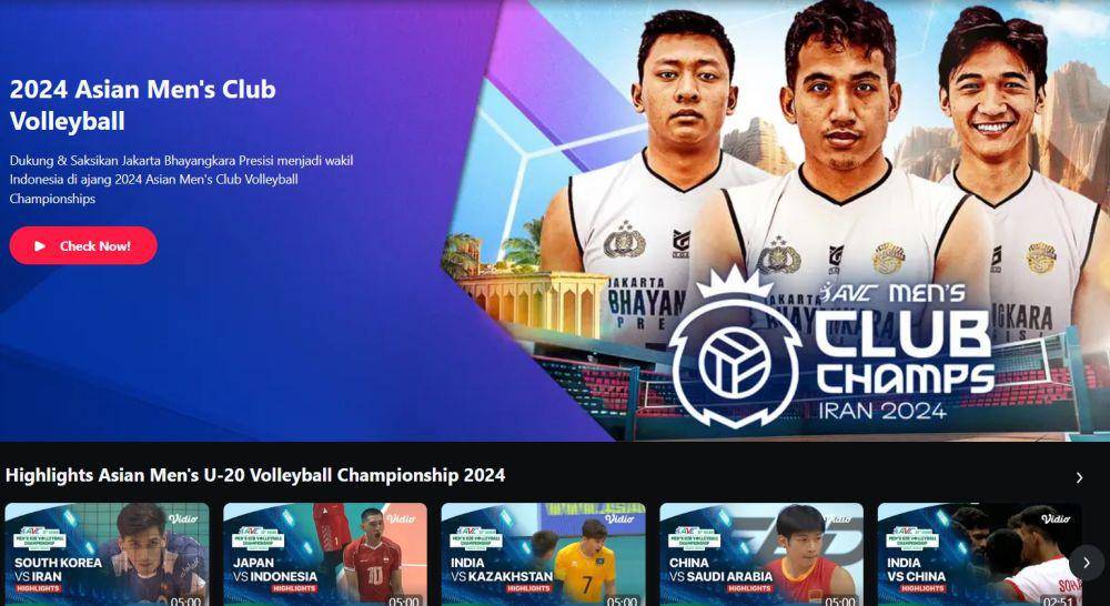 Cara nonton AVC Club Championship 2024 di Vidio (vidio.com)