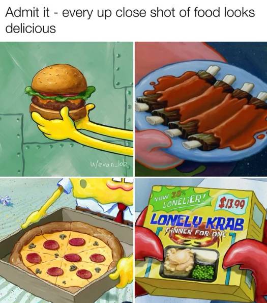 meme SpongeBob SquarePants tentang makanan (reddit.com/evan_lolz)