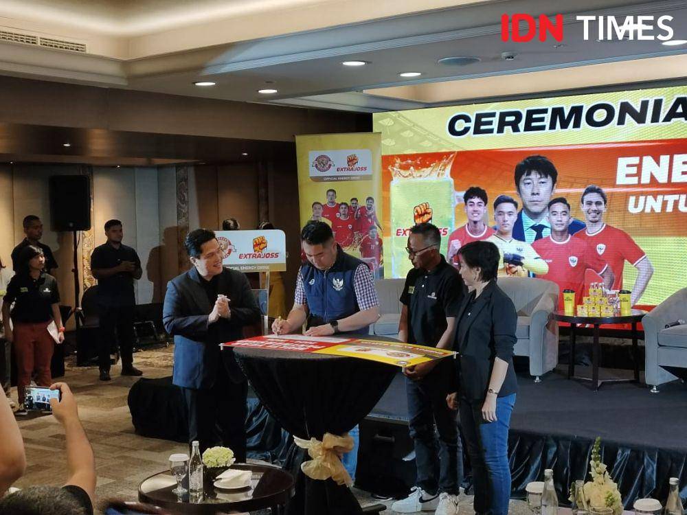 Extra Joss jadi sponsor PSSI dan Timnas Indonesia. (IDN Times/Sandy Firdaus)