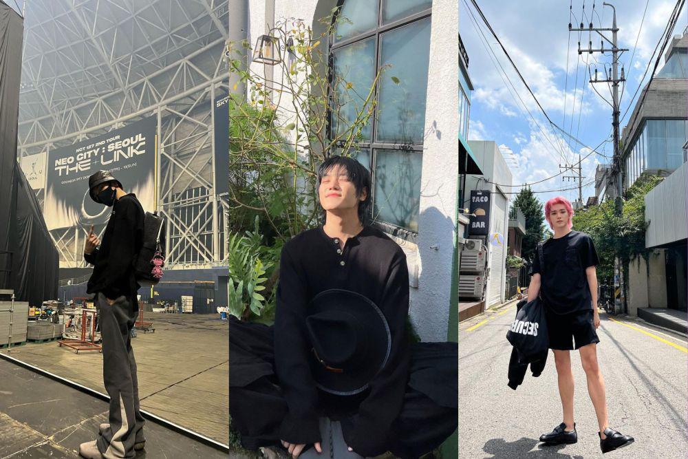 style outfit hitam ala Taeyong NCT (instagram.com/taeoxo_nct)