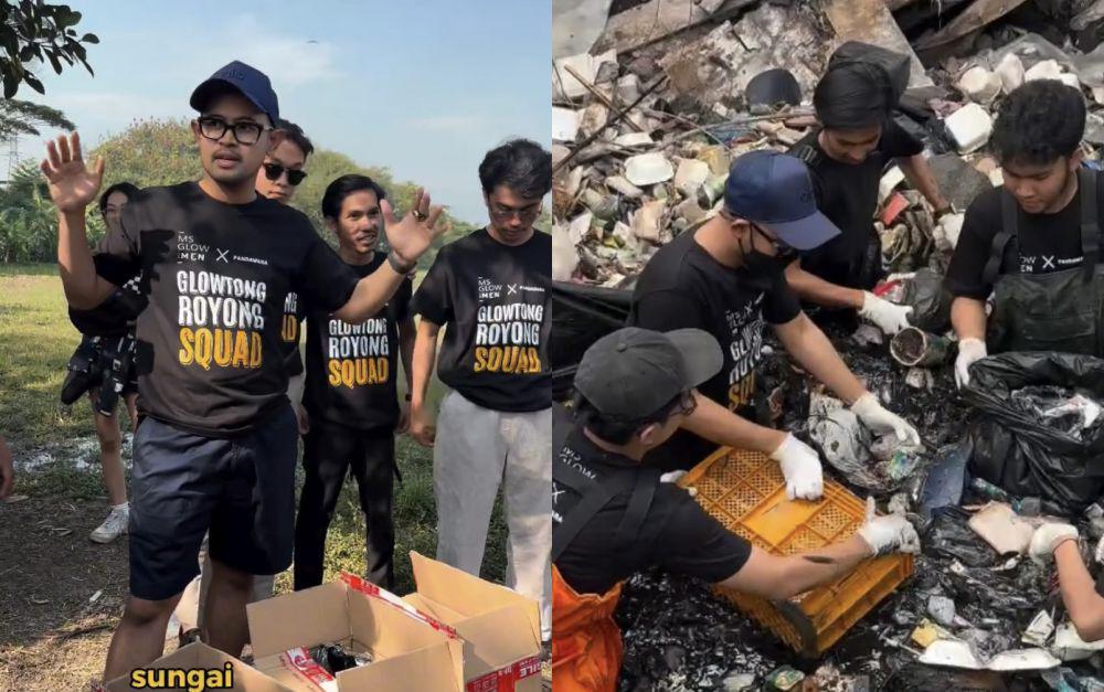7 Potret Juragan 99 Gabung Pandawara Group Bersihkan Sungai di Bandung