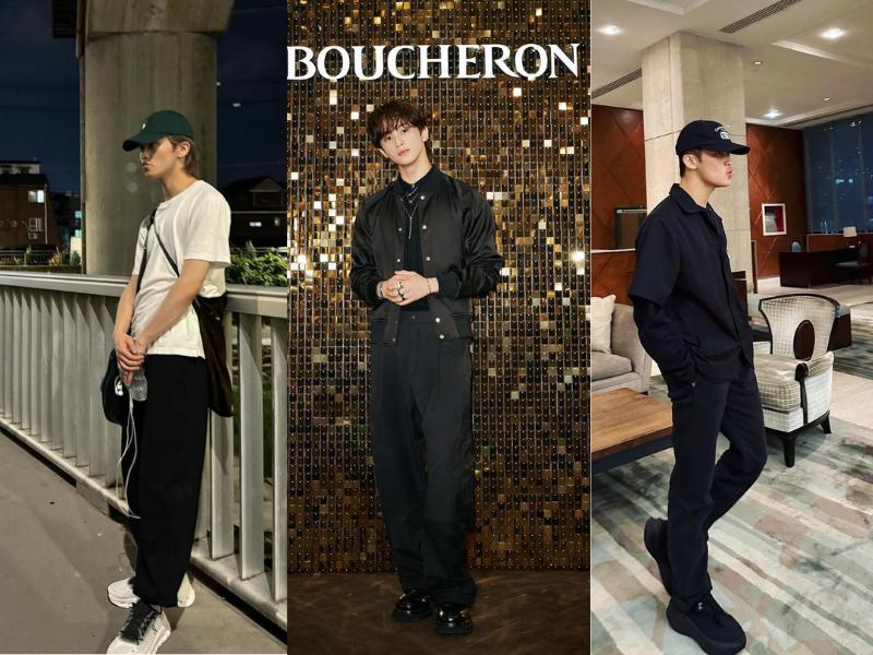 OOTD pakai long pants hitam ala Mark NCT (instagram.com/onyourm__ark)