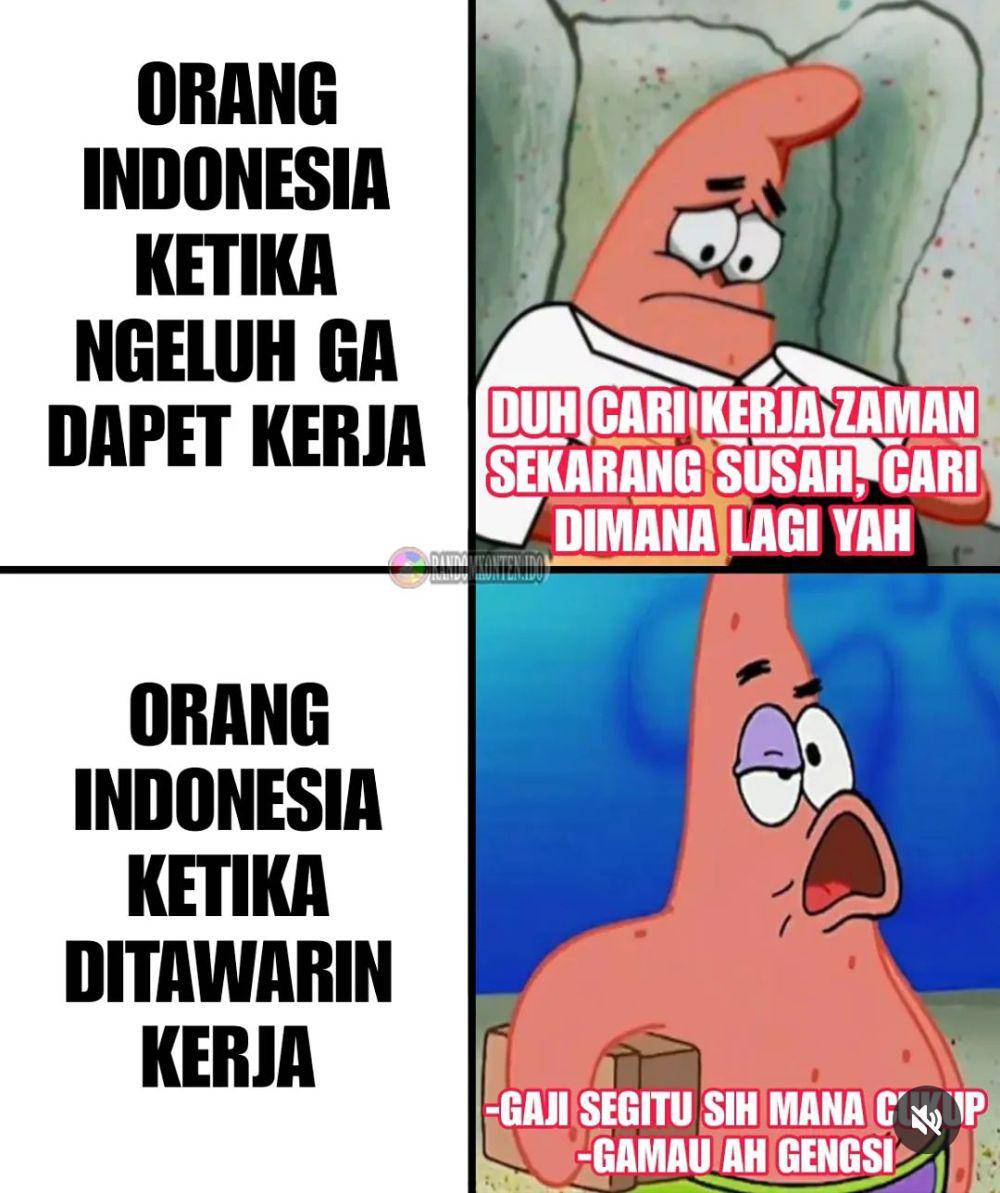 meme pengangguran (instagram.com/randomkonten.id0)