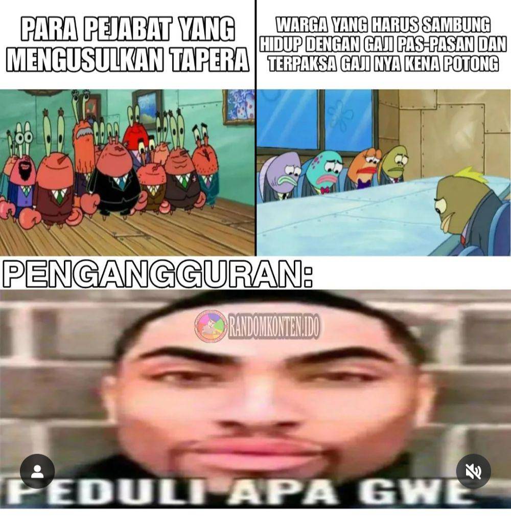meme pengangguran (instagram.com/randomkonten.id0)