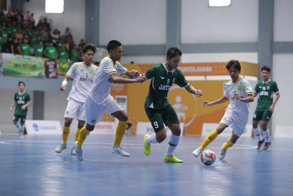 Duel Jatim kontra Banten pada semi final cabor futsal PON 2024 di Gor Futsal Dispora Sumut, Minggu (8/9/2024) (dok.media futsal PON)
