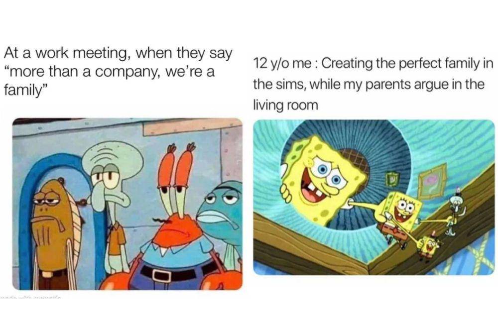 kolase meme SpongeBob SquarePants tentang keluarga (reddit.com/countdraculea I reddit.com/joesoldlegs)