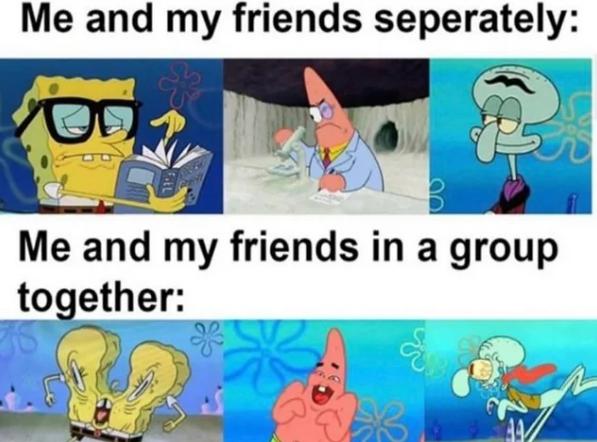 meme SpongeBob SquarePants tentang persahabatan (reddit.com/ThePuunSmasher6969)