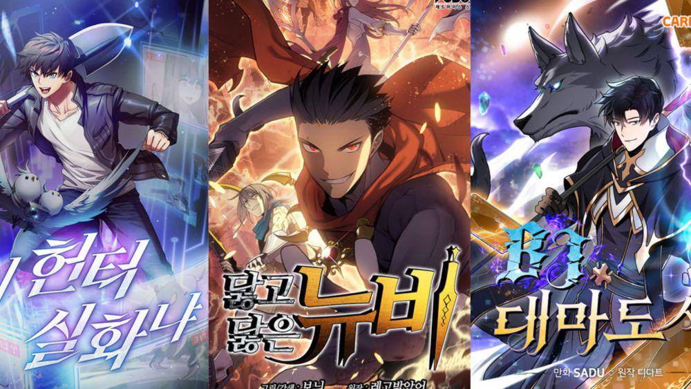 Potret Poster Manhwa Monster Streamer for Gods, The Worn and Torn Newbie, dan Grand Warlock Streamer (dok. KakaoPage/Monster Streamer for Gods | KakaoPage/The Worn and Torn Newbie | KakaoPage/Grand Warlock Streamer)