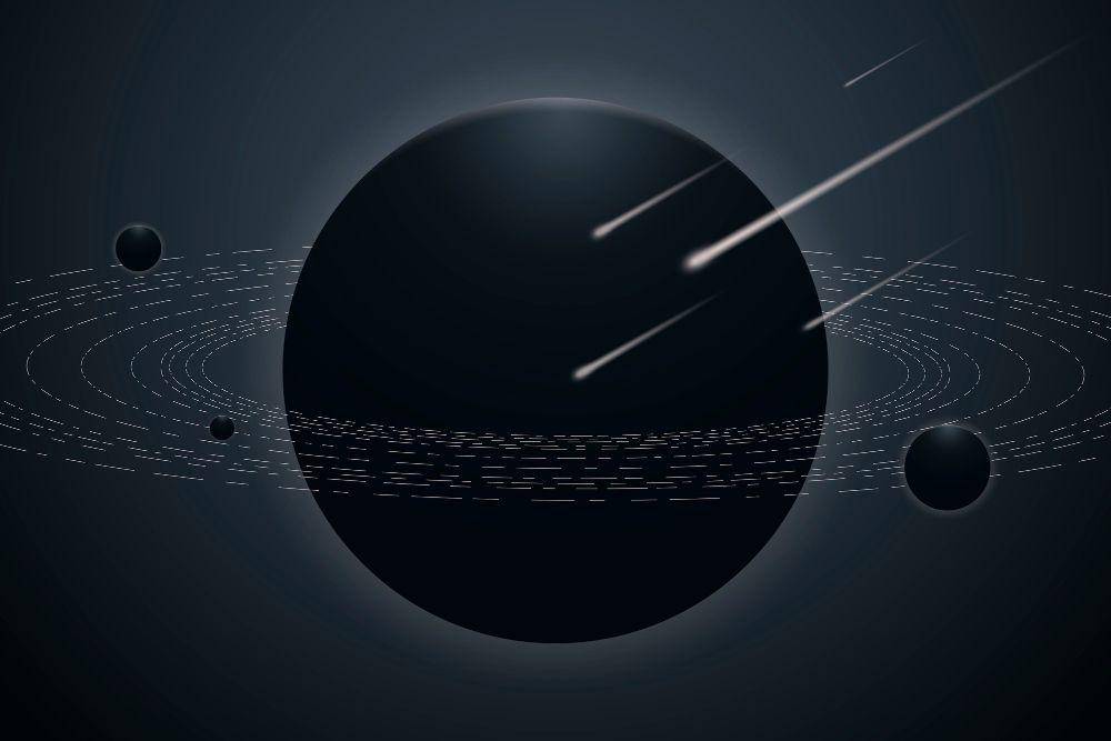 ilustrasi hujan meteor dan komet di luar angkasa. (freepik.com/rawpixel.com)
