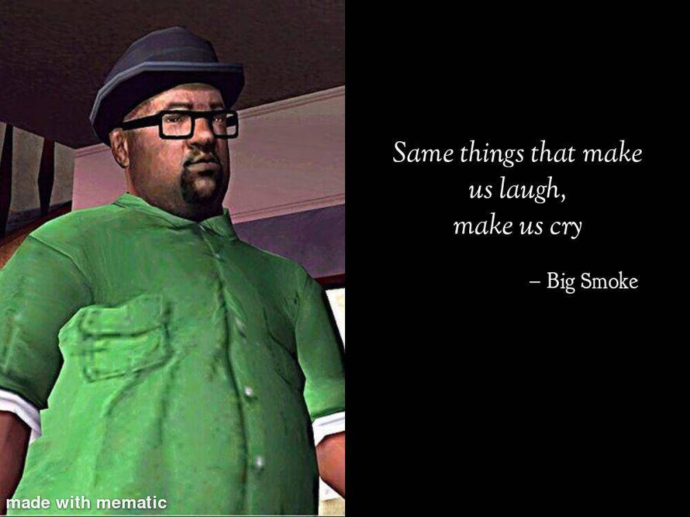 potret meme kocak Big Smoke (reddit.com/user/ScreamrREAL)