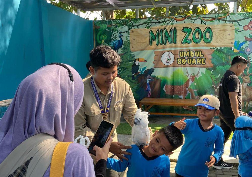 Foto bersama satwa di mini zoo Madiun Umbul Square. (instagram.com/madiunumbulsquare)