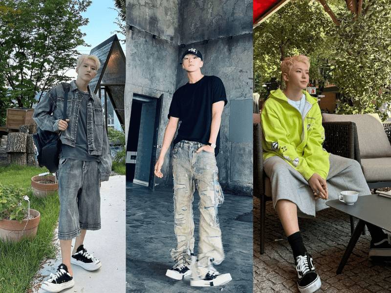 outfit street style kekinian ala Hoshi SEVENTEEN (instagram.com/ho5hi_kwon)