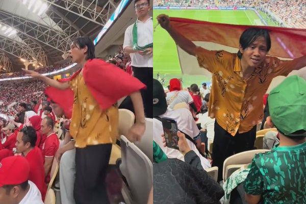 Fajar Sadboy Nonton Timnas Langsung di Arab Saudi, Curi Perhatian